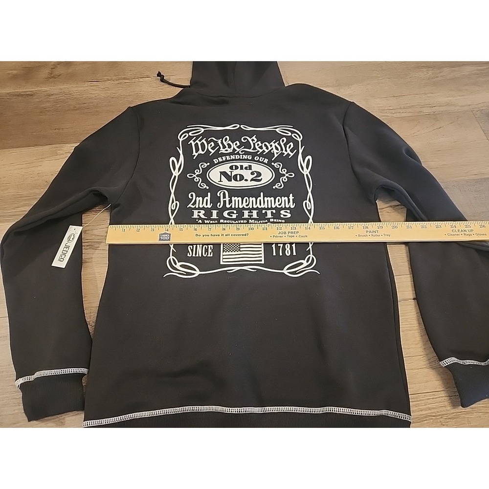 JedCo Black Hoodie Sz Medium We The People 2nd Amendment Old No. 2 Embroidered - Picture 4 of 5